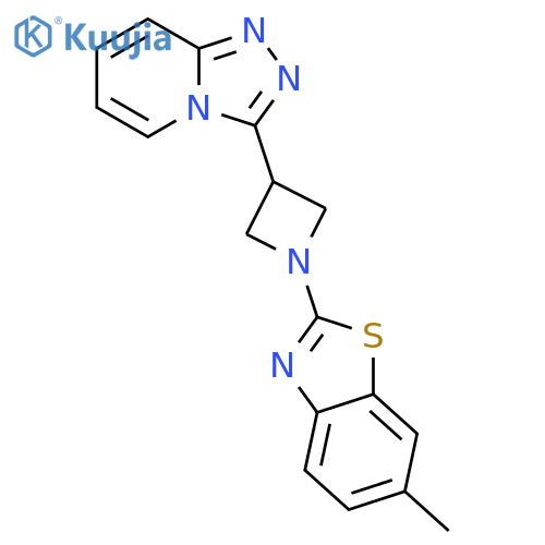 6-methyl-2-(3-{[1,2,4]triazolo[4,3-a]pyridin-3-yl}azetidin-1-yl)-1,3-benzothiazole structure