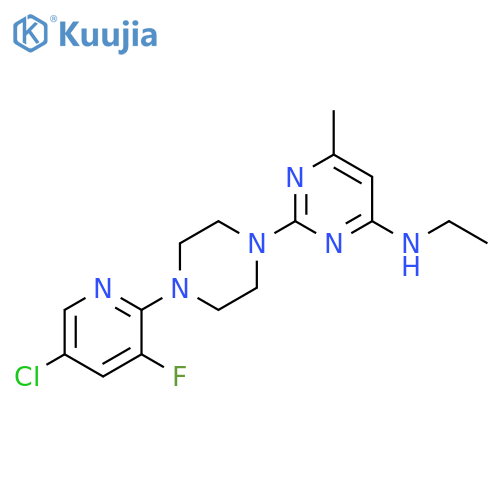 2-[4-(5-chloro-3-fluoropyridin-2-yl)piperazin-1-yl]-N-ethyl-6-methylpyrimidin-4-amine structure