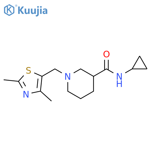 N-cyclopropyl-1-[(2,4-dimethyl-1,3-thiazol-5-yl)methyl]piperidine-3-carboxamide structure