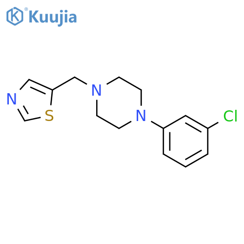 1-(3-chlorophenyl)-4-[(1,3-thiazol-5-yl)methyl]piperazine structure