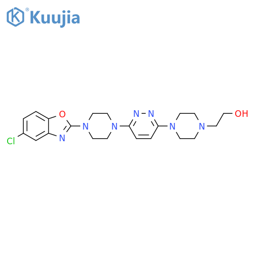 2-(4-{6-[4-(5-chloro-1,3-benzoxazol-2-yl)piperazin-1-yl]pyridazin-3-yl}piperazin-1-yl)ethan-1-ol structure