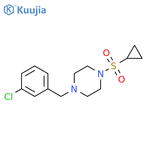 1-[(3-chlorophenyl)methyl]-4-(cyclopropanesulfonyl)piperazine structure
