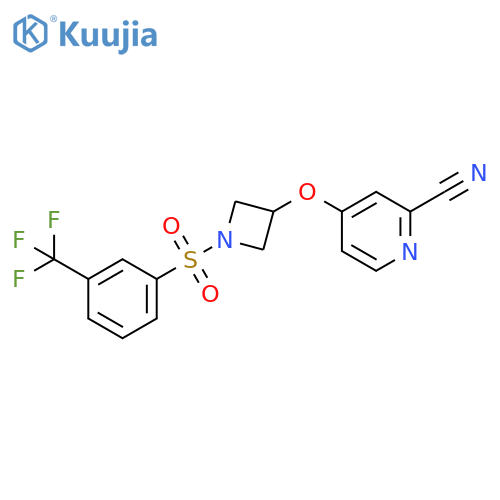 4-({1-[3-(trifluoromethyl)benzenesulfonyl]azetidin-3-yl}oxy)pyridine-2-carbonitrile structure