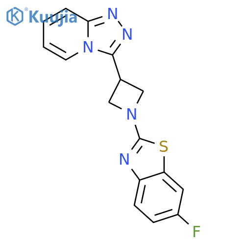 6-fluoro-2-(3-{[1,2,4]triazolo[4,3-a]pyridin-3-yl}azetidin-1-yl)-1,3-benzothiazole structure