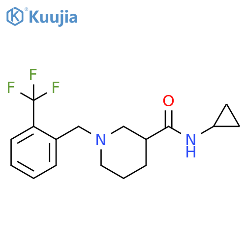 N-cyclopropyl-1-{[2-(trifluoromethyl)phenyl]methyl}piperidine-3-carboxamide structure