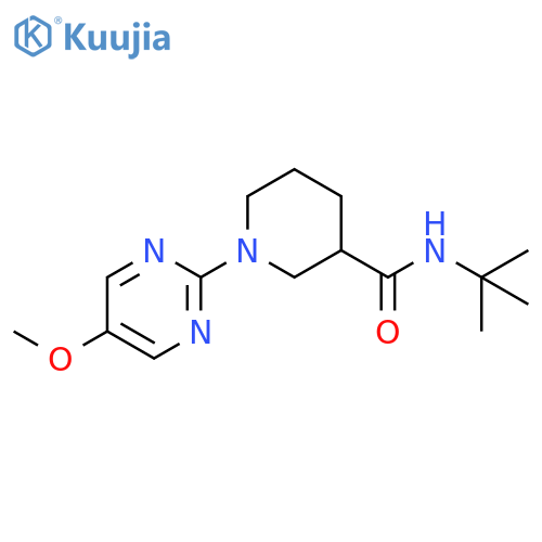 N-tert-butyl-1-(5-methoxypyrimidin-2-yl)piperidine-3-carboxamide structure
