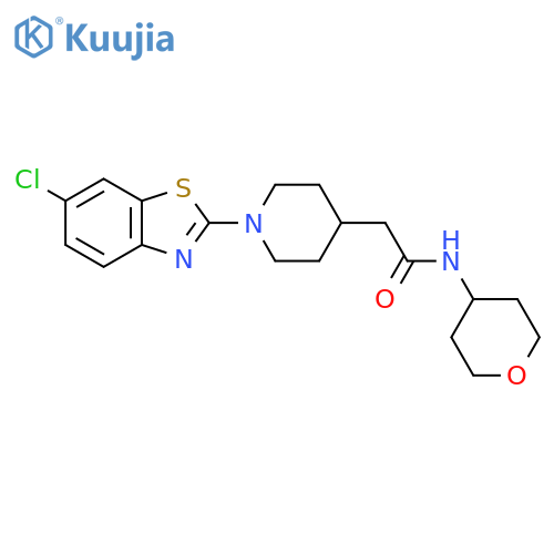 2-[1-(6-chloro-1,3-benzothiazol-2-yl)piperidin-4-yl]-N-(oxan-4-yl)acetamide structure