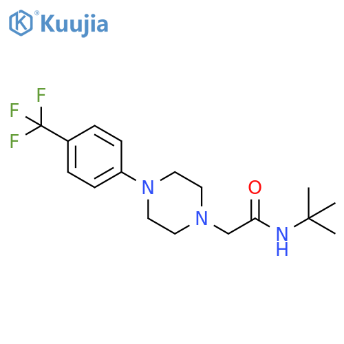 N-tert-butyl-2-{4-[4-(trifluoromethyl)phenyl]piperazin-1-yl}acetamide structure