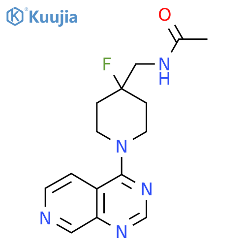 N-[(4-fluoro-1-{pyrido[3,4-d]pyrimidin-4-yl}piperidin-4-yl)methyl]acetamide structure