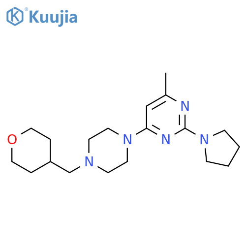 4-Methyl-6-{4-[(oxan-4-yl)methyl]piperazin-1-yl}-2-(pyrrolidin-1-yl)pyrimidine structure