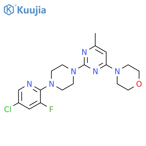 4-{2-[4-(5-chloro-3-fluoropyridin-2-yl)piperazin-1-yl]-6-methylpyrimidin-4-yl}morpholine structure