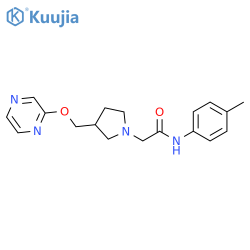 N-(4-methylphenyl)-2-{3-[(pyrazin-2-yloxy)methyl]pyrrolidin-1-yl}acetamide structure