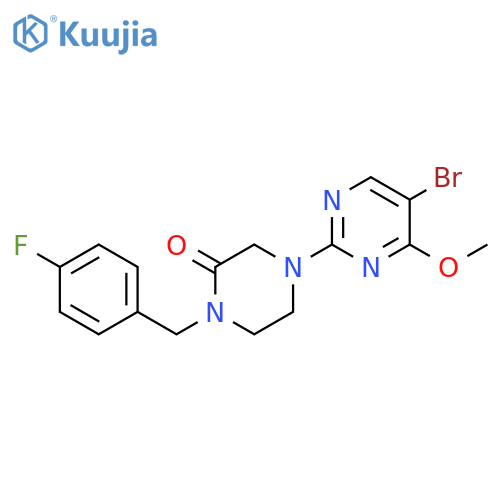 4-(5-bromo-4-methoxypyrimidin-2-yl)-1-[(4-fluorophenyl)methyl]piperazin-2-one structure