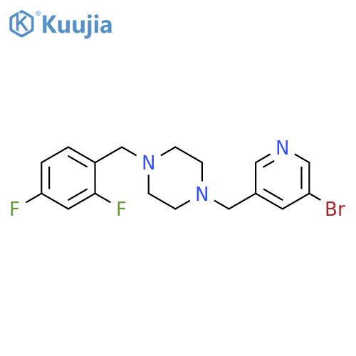 1-[(5-bromopyridin-3-yl)methyl]-4-[(2,4-difluorophenyl)methyl]piperazine structure