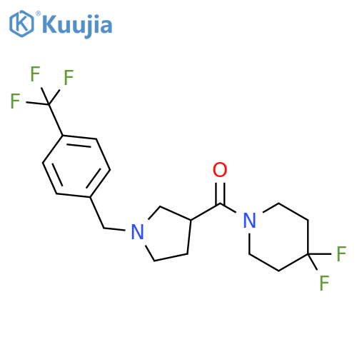 4,4-difluoro-1-(1-{[4-(trifluoromethyl)phenyl]methyl}pyrrolidine-3-carbonyl)piperidine structure