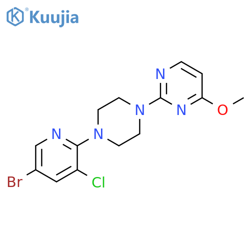2-4-(5-bromo-3-chloropyridin-2-yl)piperazin-1-yl-4-methoxypyrimidine structure