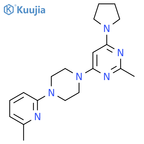 2-Methyl-4-[4-(6-methylpyridin-2-yl)piperazin-1-yl]-6-(pyrrolidin-1-yl)pyrimidine structure