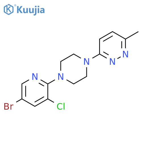 3-[4-(5-bromo-3-chloropyridin-2-yl)piperazin-1-yl]-6-methylpyridazine structure