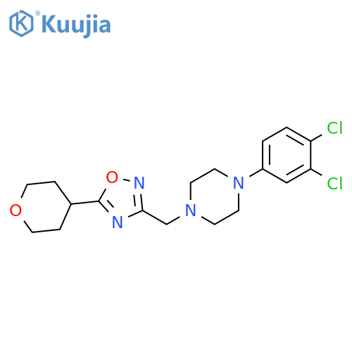 1-(3,4-dichlorophenyl)-4-{[5-(oxan-4-yl)-1,2,4-oxadiazol-3-yl]methyl}piperazine structure