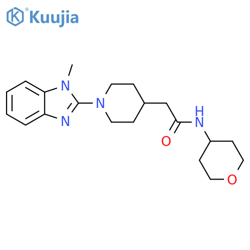 2-[1-(1-methyl-1H-1,3-benzodiazol-2-yl)piperidin-4-yl]-N-(oxan-4-yl)acetamide structure
