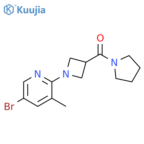 5-bromo-3-methyl-2-[3-(pyrrolidine-1-carbonyl)azetidin-1-yl]pyridine structure