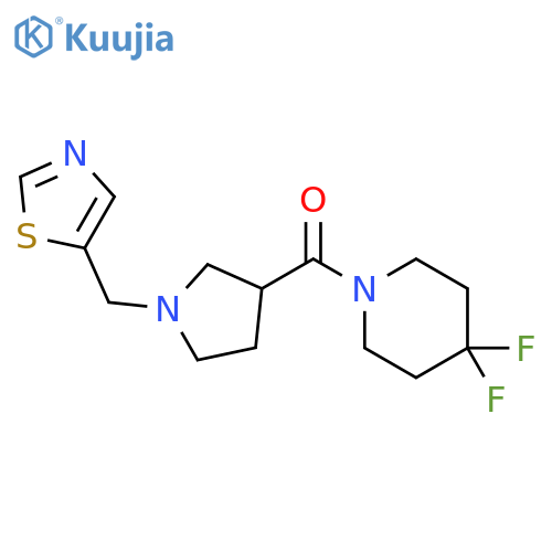 4,4-difluoro-1-{1-[(1,3-thiazol-5-yl)methyl]pyrrolidine-3-carbonyl}piperidine structure