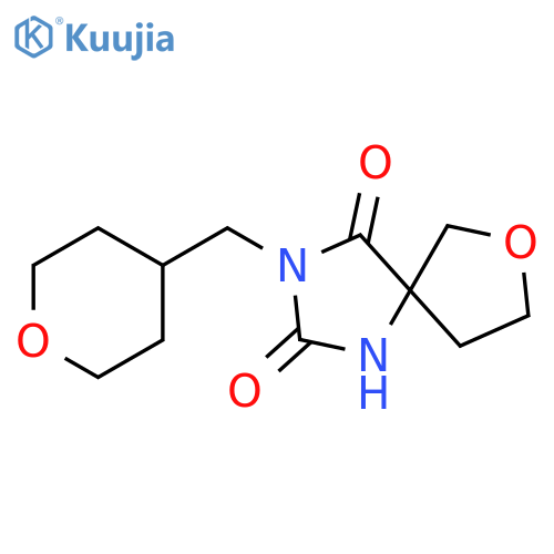 3-[(oxan-4-yl)methyl]-7-oxa-1,3-diazaspiro[4.4]nonane-2,4-dione structure