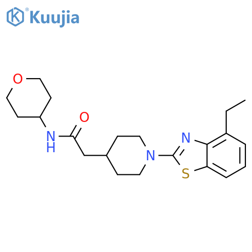 2-[1-(4-ethyl-1,3-benzothiazol-2-yl)piperidin-4-yl]-N-(oxan-4-yl)acetamide structure