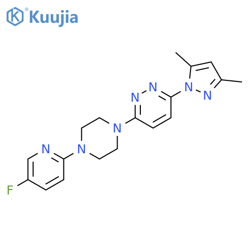 3-(3,5-dimethyl-1H-pyrazol-1-yl)-6-[4-(5-fluoropyridin-2-yl)piperazin-1-yl]pyridazine structure