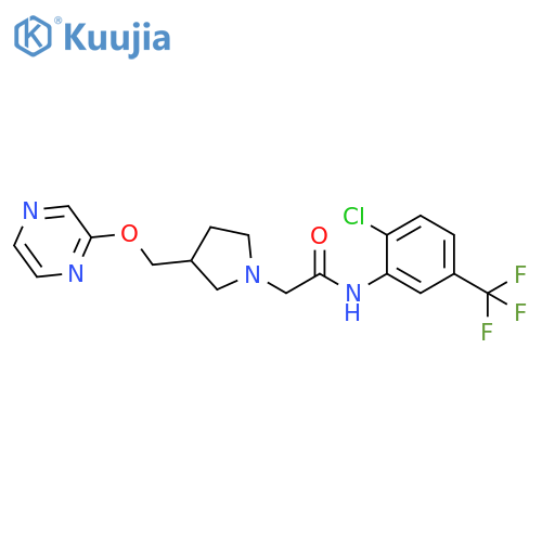 N-[2-chloro-5-(trifluoromethyl)phenyl]-2-{3-[(pyrazin-2-yloxy)methyl]pyrrolidin-1-yl}acetamide structure