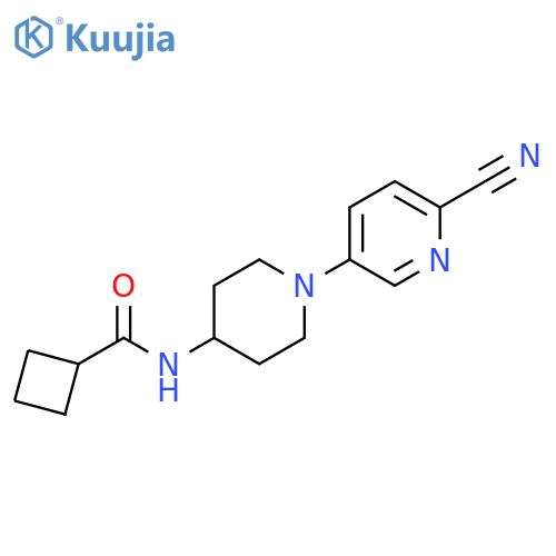 N-[1-(6-cyanopyridin-3-yl)piperidin-4-yl]cyclobutanecarboxamide structure
