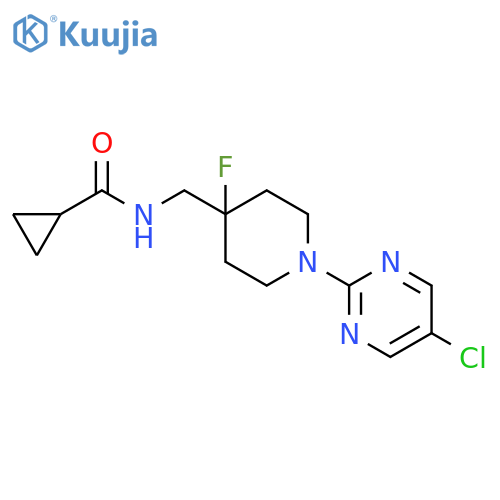 N-{[1-(5-chloropyrimidin-2-yl)-4-fluoropiperidin-4-yl]methyl}cyclopropanecarboxamide structure