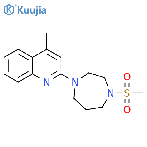 2-(4-methanesulfonyl-1,4-diazepan-1-yl)-4-methylquinoline structure