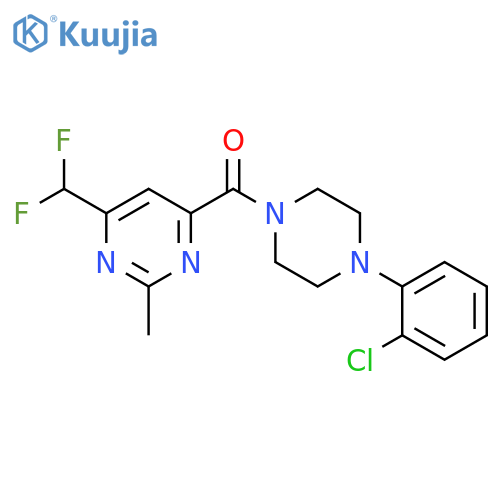 4-[4-(2-chlorophenyl)piperazine-1-carbonyl]-6-(difluoromethyl)-2-methylpyrimidine structure