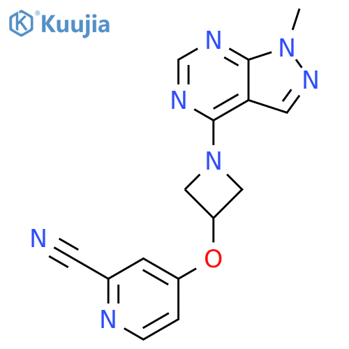 4-[(1-{1-methyl-1H-pyrazolo[3,4-d]pyrimidin-4-yl}azetidin-3-yl)oxy]pyridine-2-carbonitrile structure