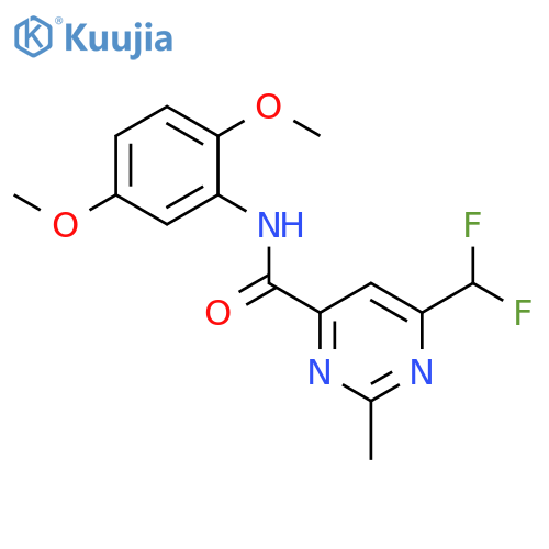 6-(difluoromethyl)-N-(2,5-dimethoxyphenyl)-2-methylpyrimidine-4-carboxamide structure
