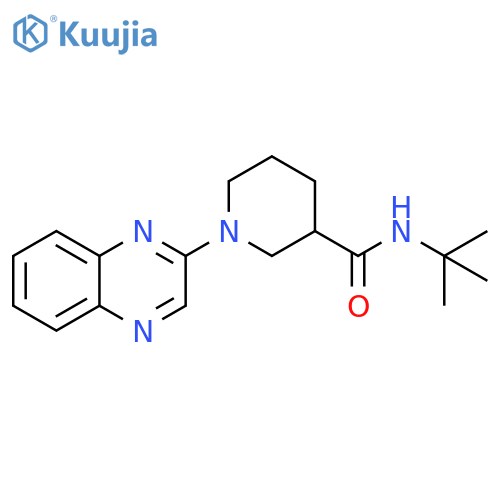 N-tert-butyl-1-(quinoxalin-2-yl)piperidine-3-carboxamide structure