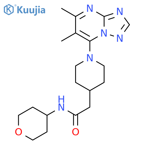 2-(1-{5,6-dimethyl-[1,2,4]triazolo[1,5-a]pyrimidin-7-yl}piperidin-4-yl)-N-(oxan-4-yl)acetamide structure