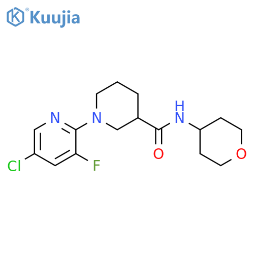 1-(5-chloro-3-fluoropyridin-2-yl)-N-(oxan-4-yl)piperidine-3-carboxamide structure