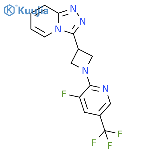 3-fluoro-2-(3-{[1,2,4]triazolo[4,3-a]pyridin-3-yl}azetidin-1-yl)-5-(trifluoromethyl)pyridine structure