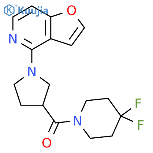 4,4-difluoro-1-(1-{furo[3,2-c]pyridin-4-yl}pyrrolidine-3-carbonyl)piperidine structure