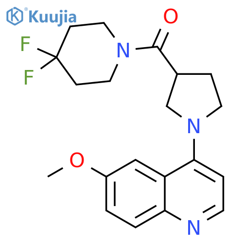 4-[3-(4,4-difluoropiperidine-1-carbonyl)pyrrolidin-1-yl]-6-methoxyquinoline structure