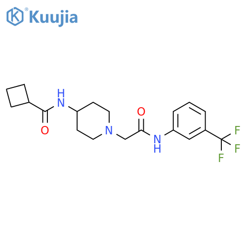 N-[1-({[3-(trifluoromethyl)phenyl]carbamoyl}methyl)piperidin-4-yl]cyclobutanecarboxamide structure