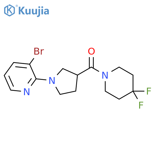 3-bromo-2-[3-(4,4-difluoropiperidine-1-carbonyl)pyrrolidin-1-yl]pyridine structure
