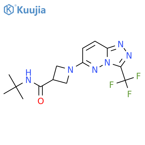 N-tert-butyl-1-[3-(trifluoromethyl)-[1,2,4]triazolo[4,3-b]pyridazin-6-yl]azetidine-3-carboxamide structure