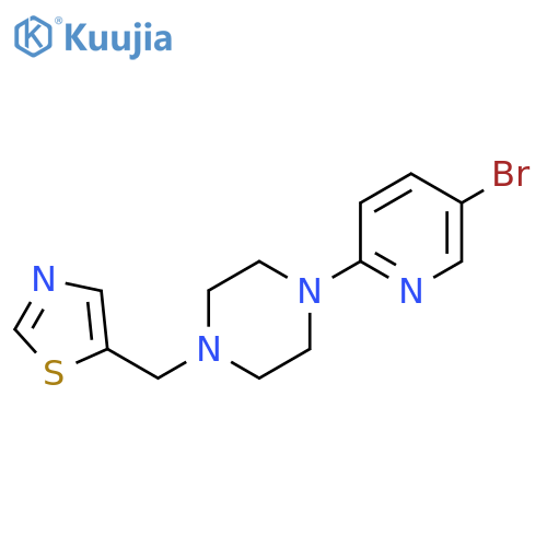 1-(5-bromopyridin-2-yl)-4-[(1,3-thiazol-5-yl)methyl]piperazine structure