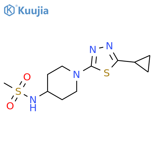 N-[1-(5-cyclopropyl-1,3,4-thiadiazol-2-yl)piperidin-4-yl]methanesulfonamide structure