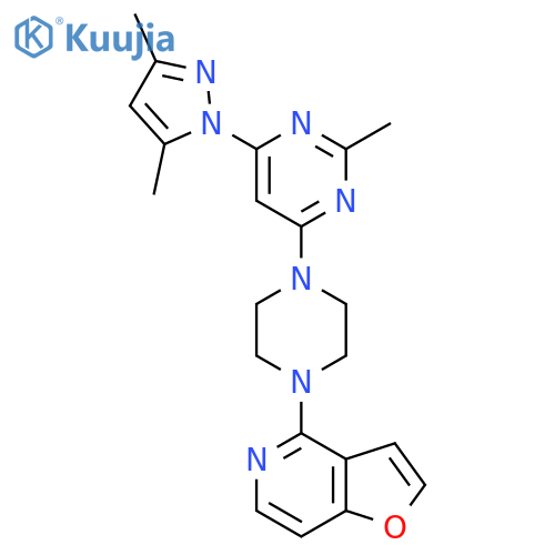 4-(3,5-dimethyl-1H-pyrazol-1-yl)-6-(4-{furo[3,2-c]pyridin-4-yl}piperazin-1-yl)-2-methylpyrimidine structure