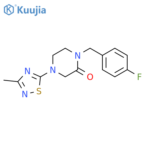 1-[(4-fluorophenyl)methyl]-4-(3-methyl-1,2,4-thiadiazol-5-yl)piperazin-2-one structure