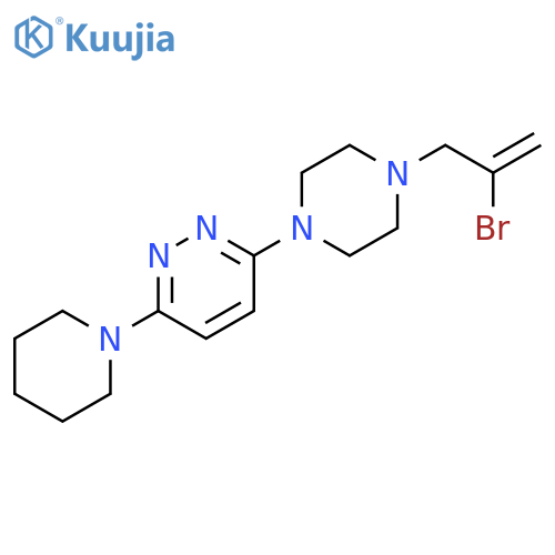3-[4-(2-bromoprop-2-en-1-yl)piperazin-1-yl]-6-(piperidin-1-yl)pyridazine structure